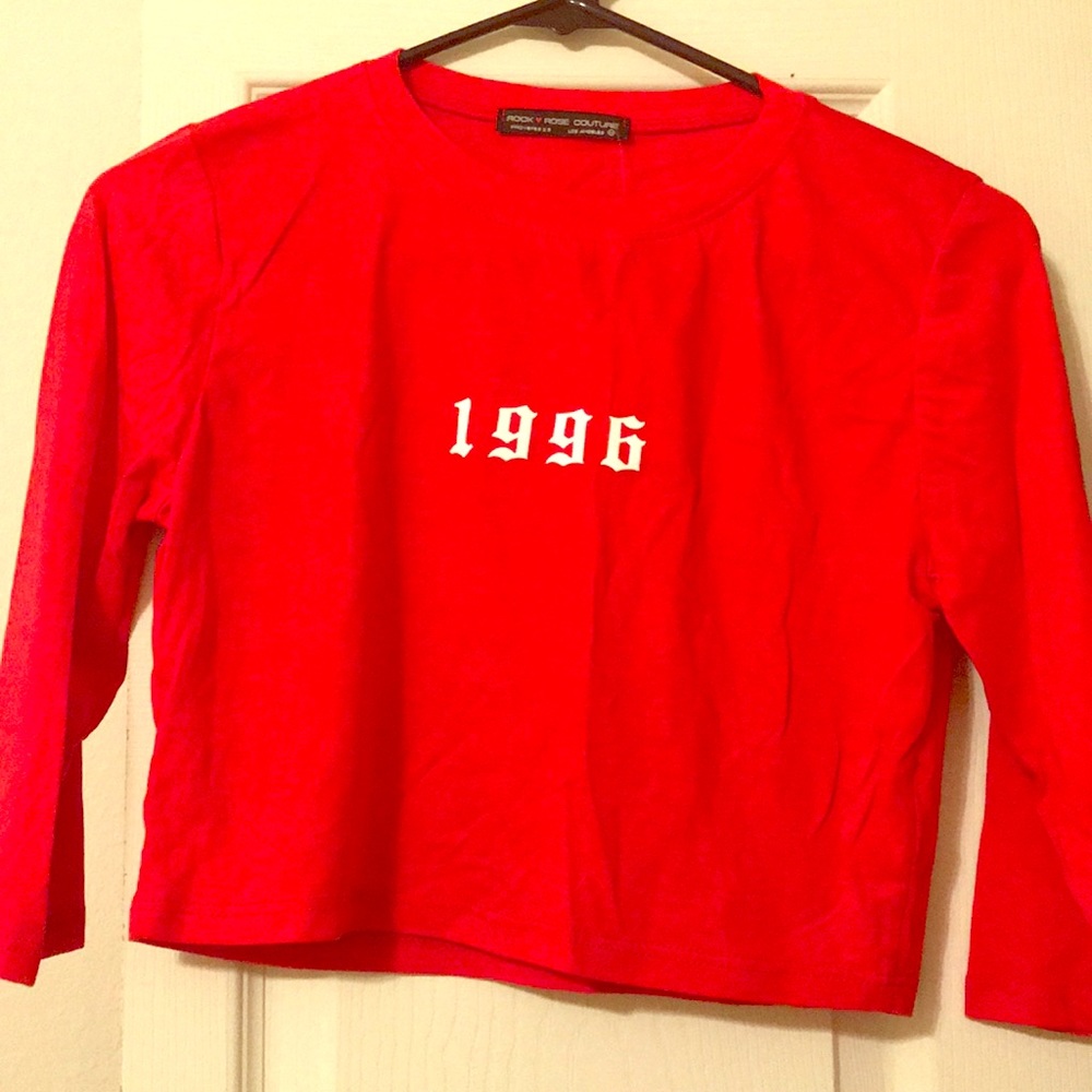 Red vintage style crop top
